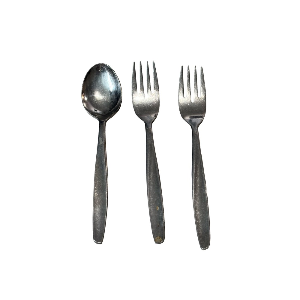 Ernestmark Japan Stainless Steel Flatware 2 Forks 1 Spoon Silverware Set Vintage